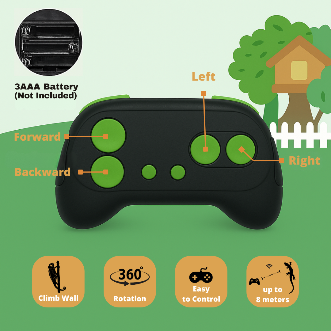 Lagarto trepador RC: juguete teledirigido para paredes y cristales